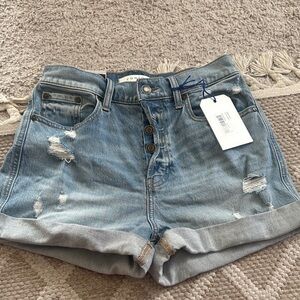 Eunina Light Blue Distressed Jean Shorts